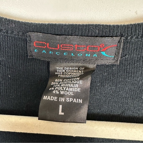 Vintage Y2K Custo Barcelona V-Neck Top Knit Sleeves - Picture 7 of 10